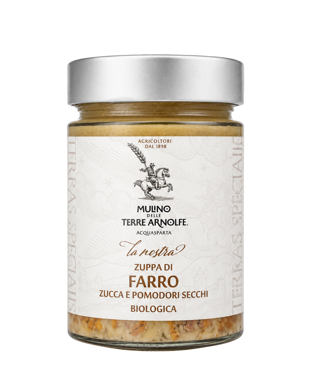 Zuppa Biologica di Farro, Zucca e Pomodori Secchi Zuppa Biologica di Farro, Zucca e Pomodori Secchi